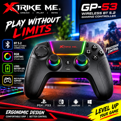 Xtrike Me GP-53 Wireless Gaming Controller – Bluetooth 5.2 Gamepad